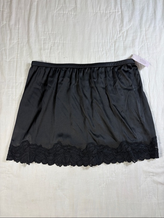 Auden Other - NWT Auden Women's Black Satin Lace Trim Half Slip Skirt Lingerie‎ Underskirt New